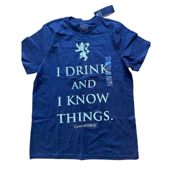 Tops - NWT Game Of Thrones Black Short Sleeve Graphic Tee Text Unisex Medium